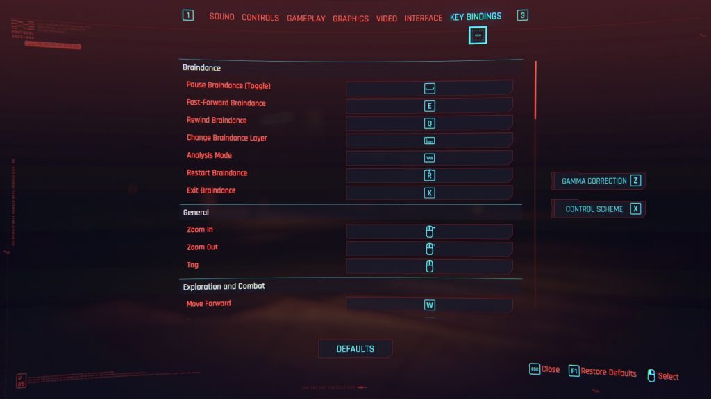 Как изменить управление в Cyberpunk 2077
