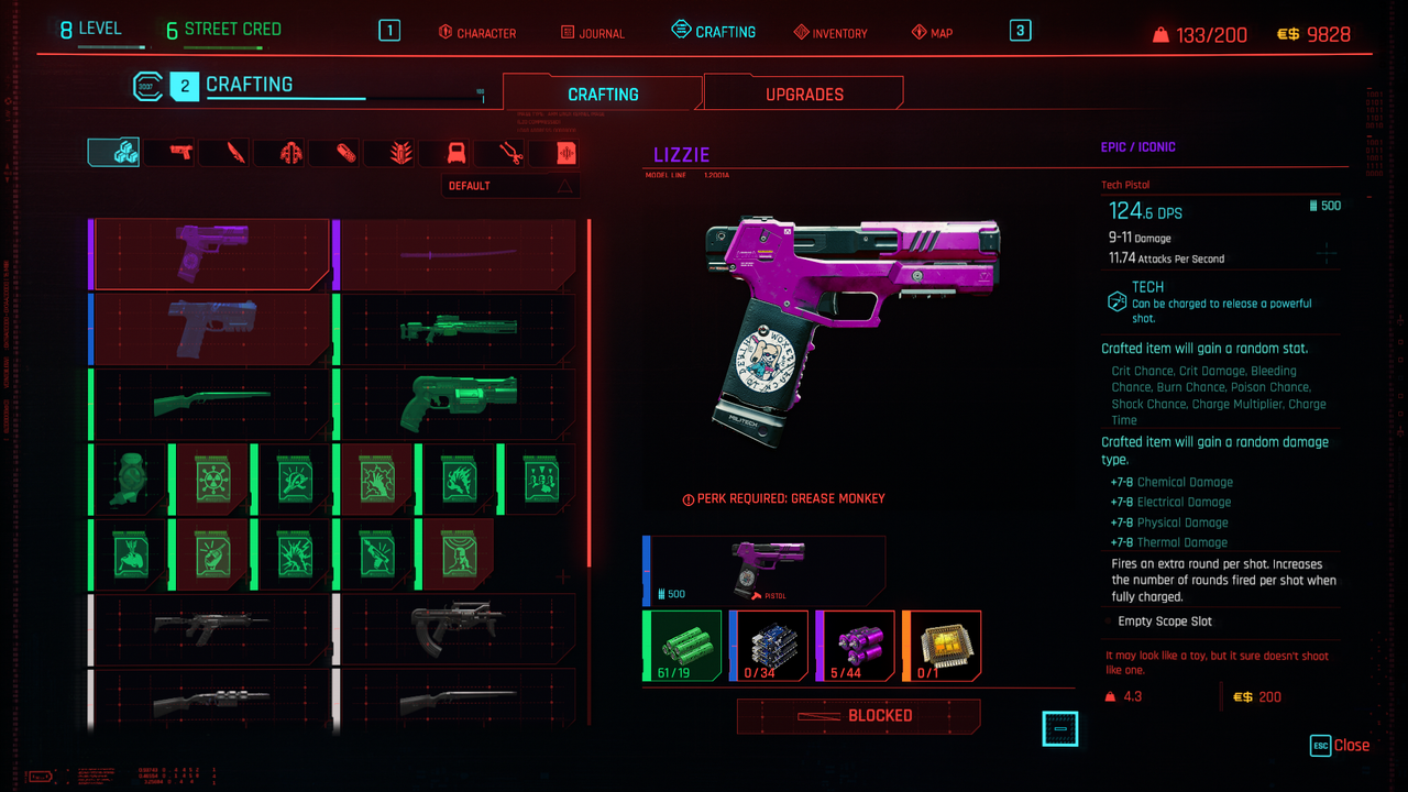 Гайд по крафту в Cyberpunk 2077
