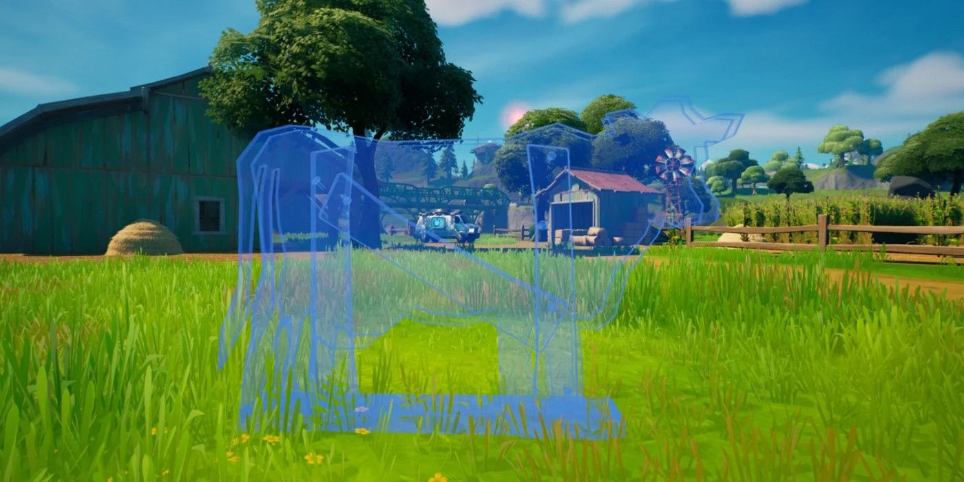 Разместите обманки в виде коров на фермах в Fortnite Разместите обманки в виде коров на фермах в Fortnite