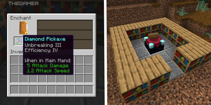Как зачаровать инструменты и броню в Minecraft