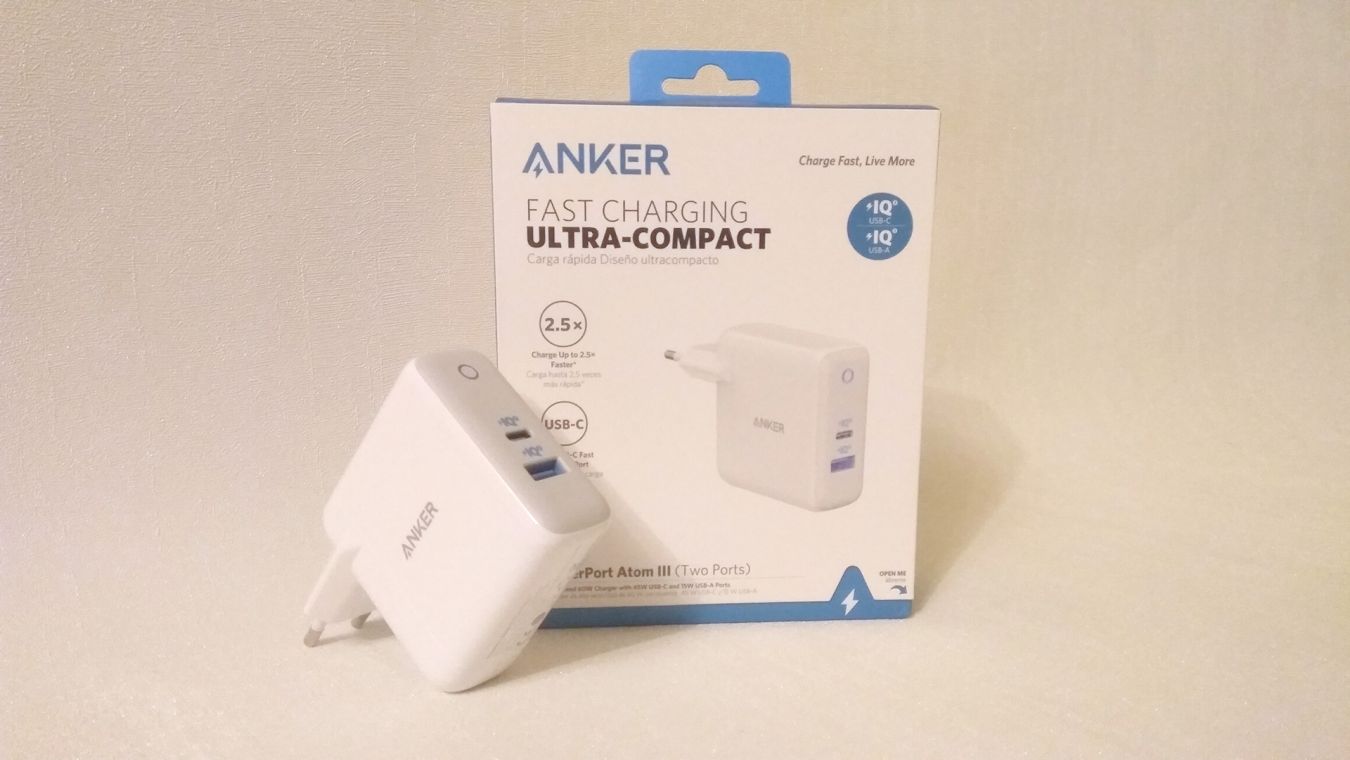 Обзор Anker PowerPort+ Atom III (Two Ports) — быстрое зарядное устройство мощностью 60 Вт
