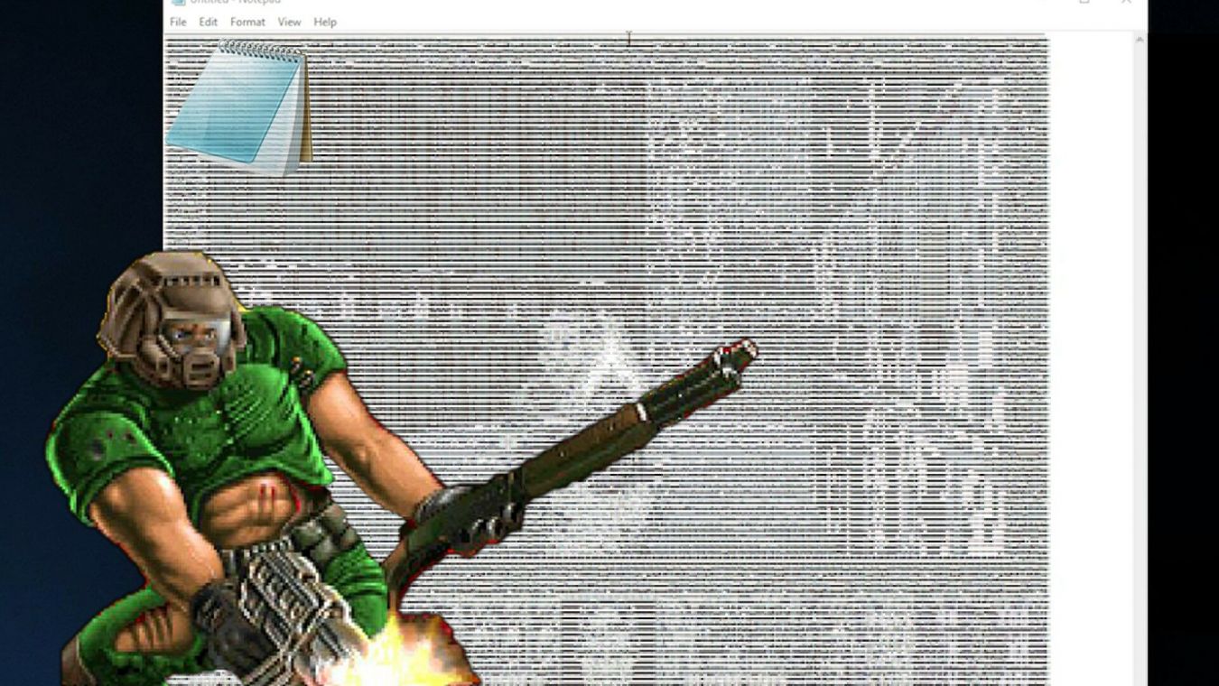 Разработчик сумел запустить Doom в блокноте на Windows