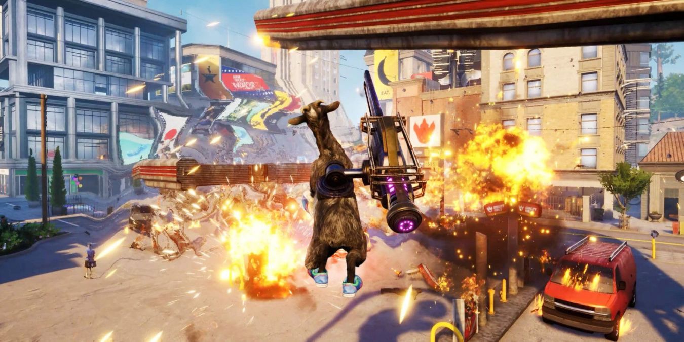 Фу! в Goat Simulator 3: как дать талисману заправки обрызгать себя