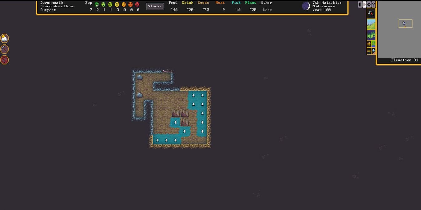 Как сделать скважину в Dwarf Fortress