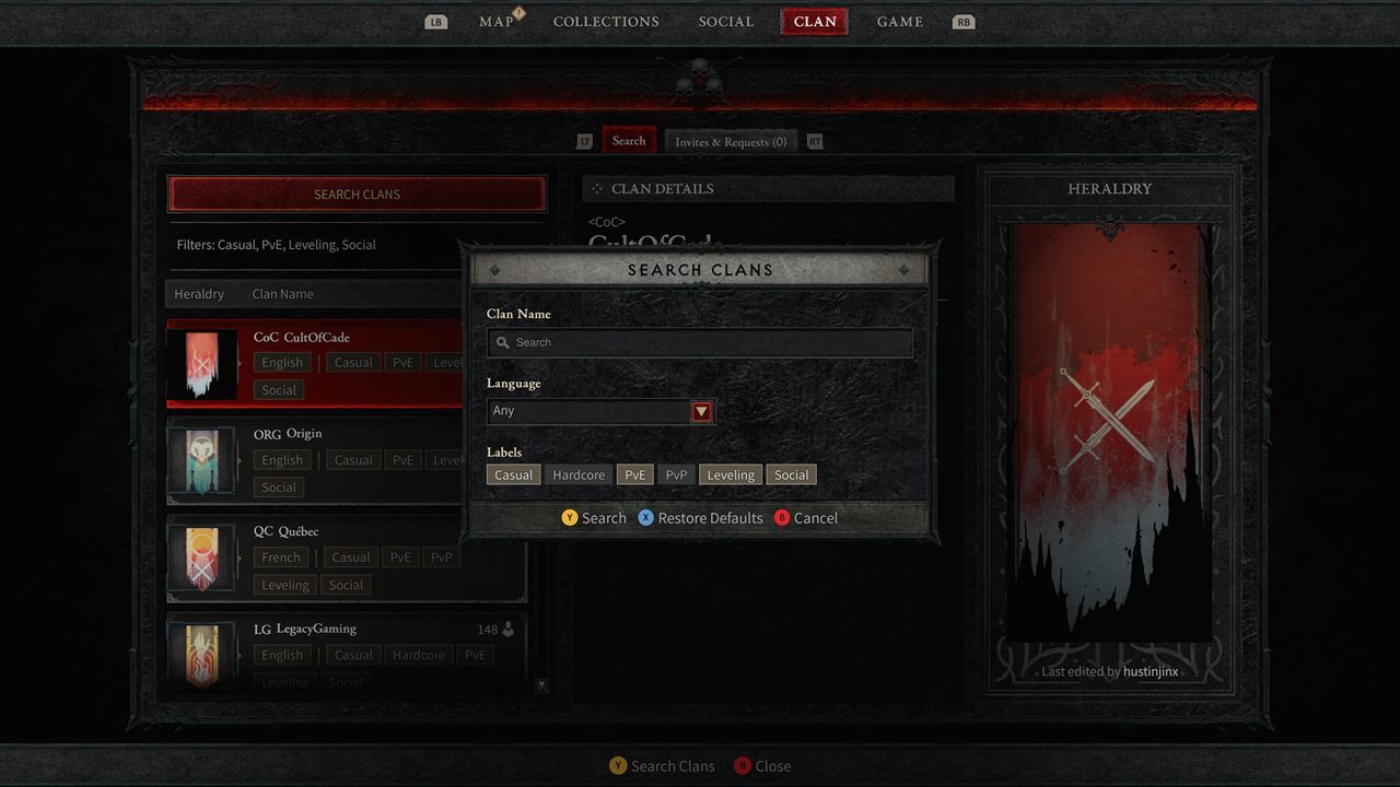 Как создать свой клан в Diablo IV