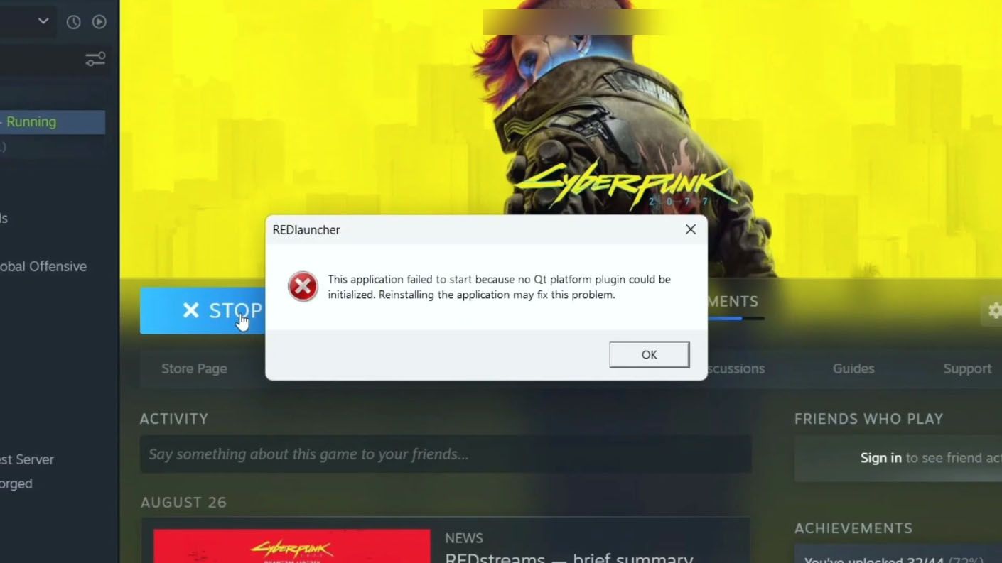 Ошибка «REDLauncher no Qt platform plugin could be initialized» в Cyberpunk 2077: как исправить