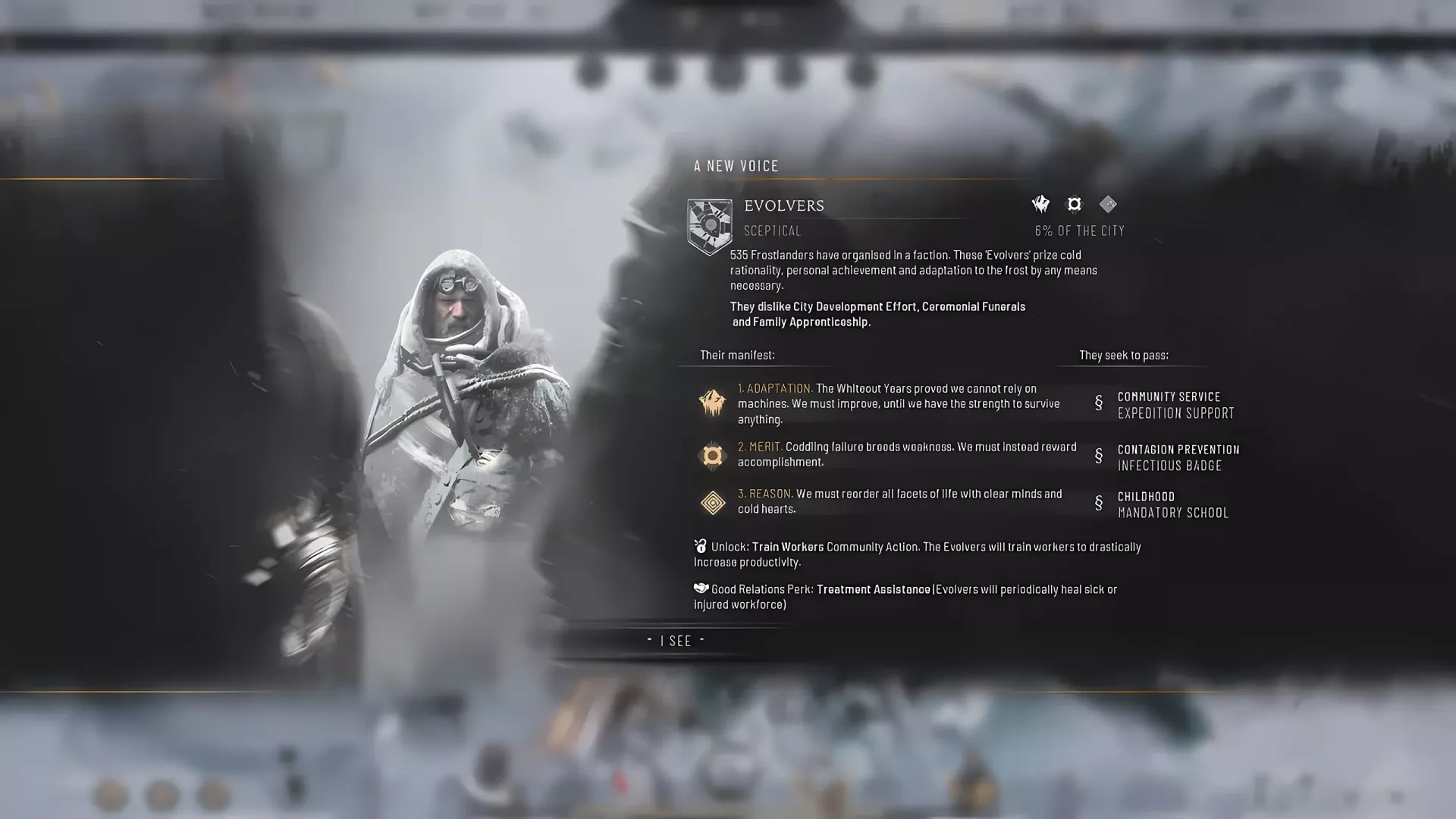 Все фракции в Frostpunk 2 и как завоевать их доверие