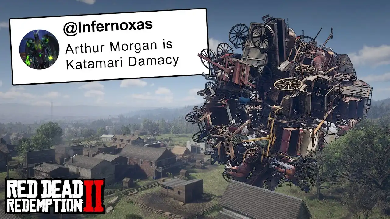 В Red Dead Redemption 2 появился безумный Katamari-мод с Артуром Морганом